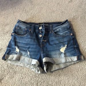 High rise express jean shorts